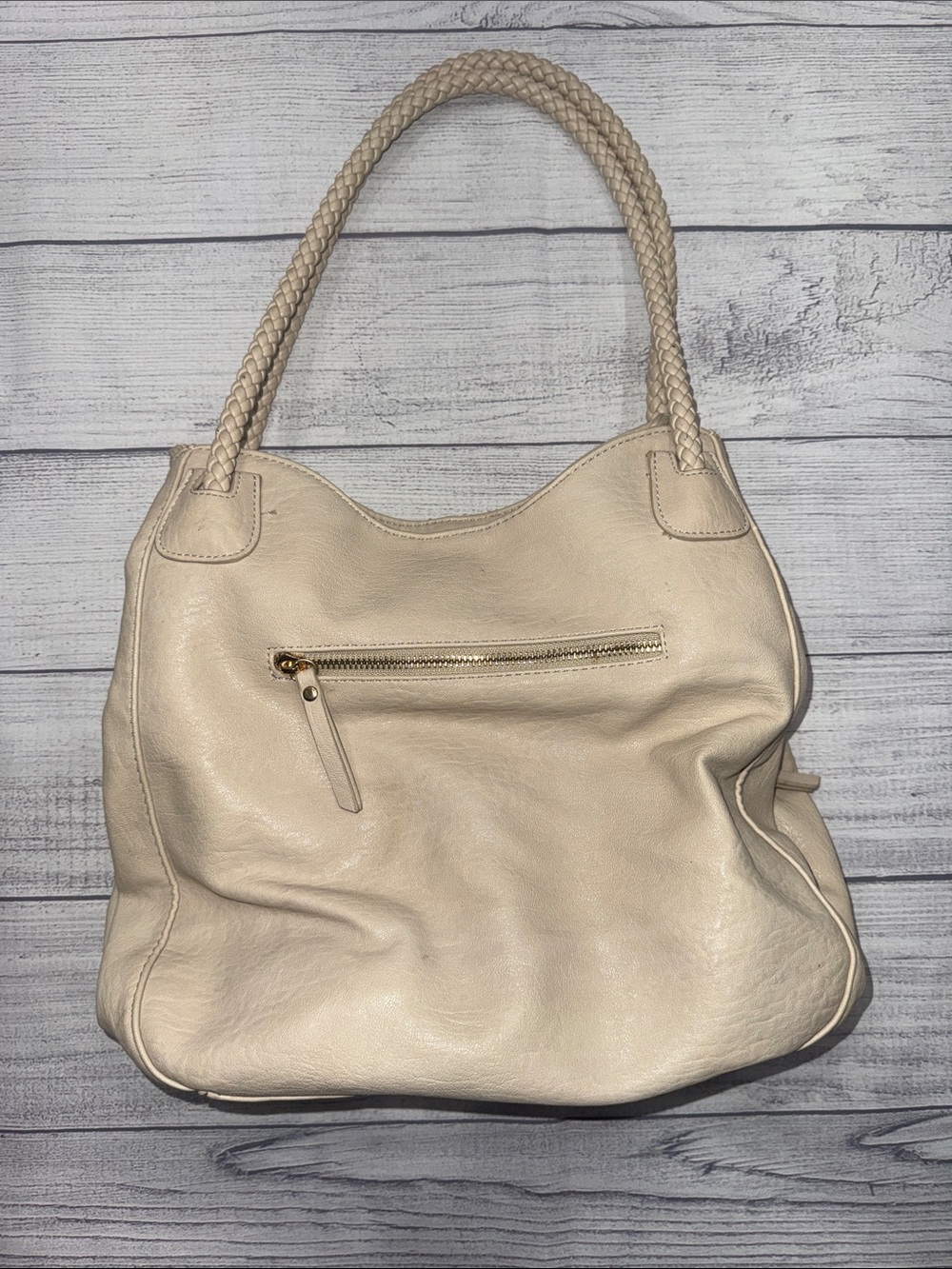 Antik Kraft Cream Braided-Handle Shoulder Bag